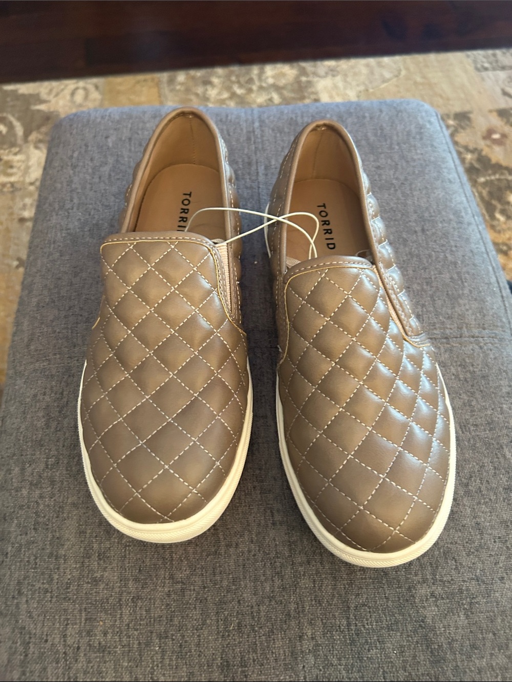 torrid Quilted Slip-On Loafers in Taupe/Brown